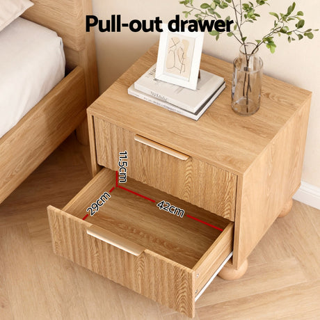 Cabarita Rattan Bedside Table, Pine, view 5