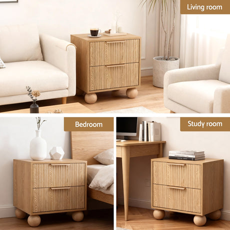 Cabarita Rattan Bedside Table, Pine, view 7