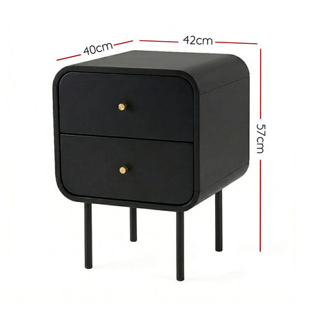 Torquay Bedside Table, Black, view 3