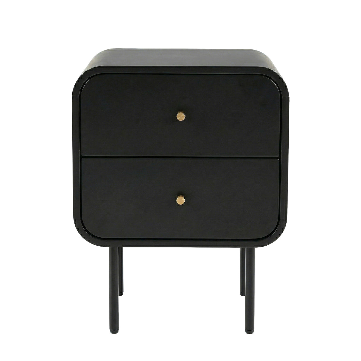 Cabarita Metal Leg Bedside Table, Black