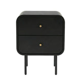 Cabarita Metal Leg Bedside Table, Black