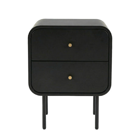Cabarita Metal Leg Bedside Table, Black