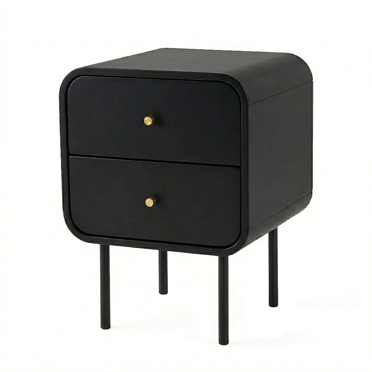 Cabarita Metal Leg Bedside Table, Black