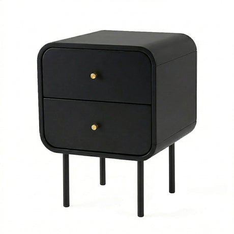 Cabarita Metal Leg Bedside Table, Black