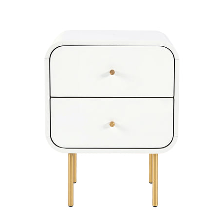 Cabarita Metal Leg Bedside Table, White