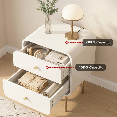 Torquay Bedside Table, White, view 6