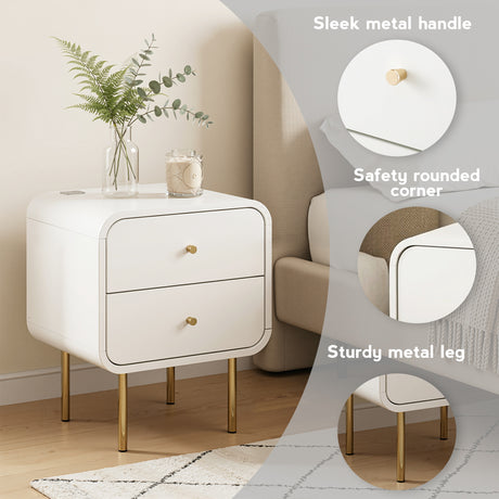 Torquay Bedside Table, White, view 7