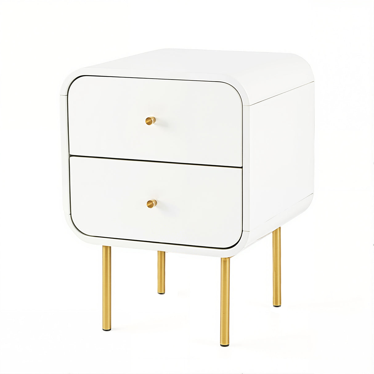 Cabarita Metal Leg Bedside Table, White