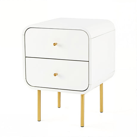 Cabarita Metal Leg Bedside Table, White