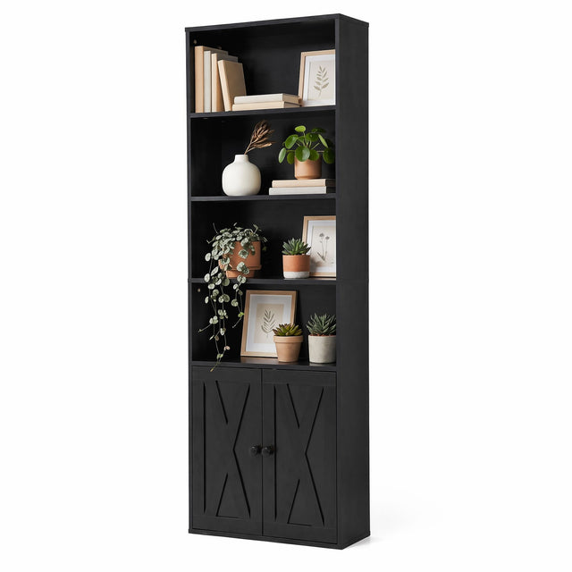 Rose Park 6 Tier Bookshelf, Black