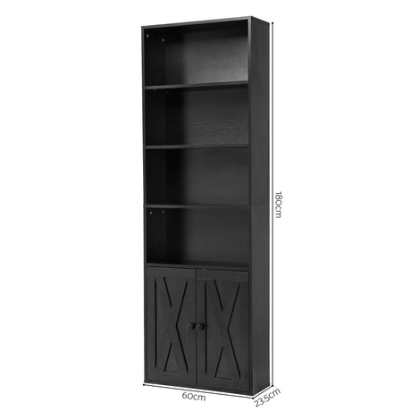 Rose Park 6 Tier Bookshelf, Black