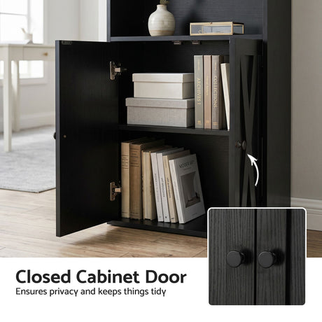 Rose Park 6 Tier Bookshelf, Black
