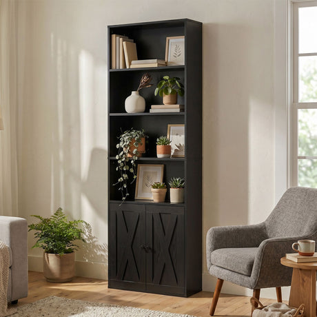 Rose Park 6 Tier Bookshelf, Black