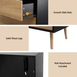 Exeter 3 Drawer Chest of Drawers, Black and Pine view 6