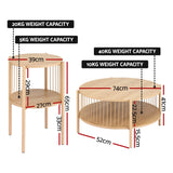 Chum Creek Round Coffee Table 2pcs, Pine