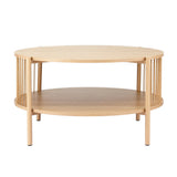 Artiss 2-Tier Round Coffee Table with Rustic Metal Accents — Allure Home Collections