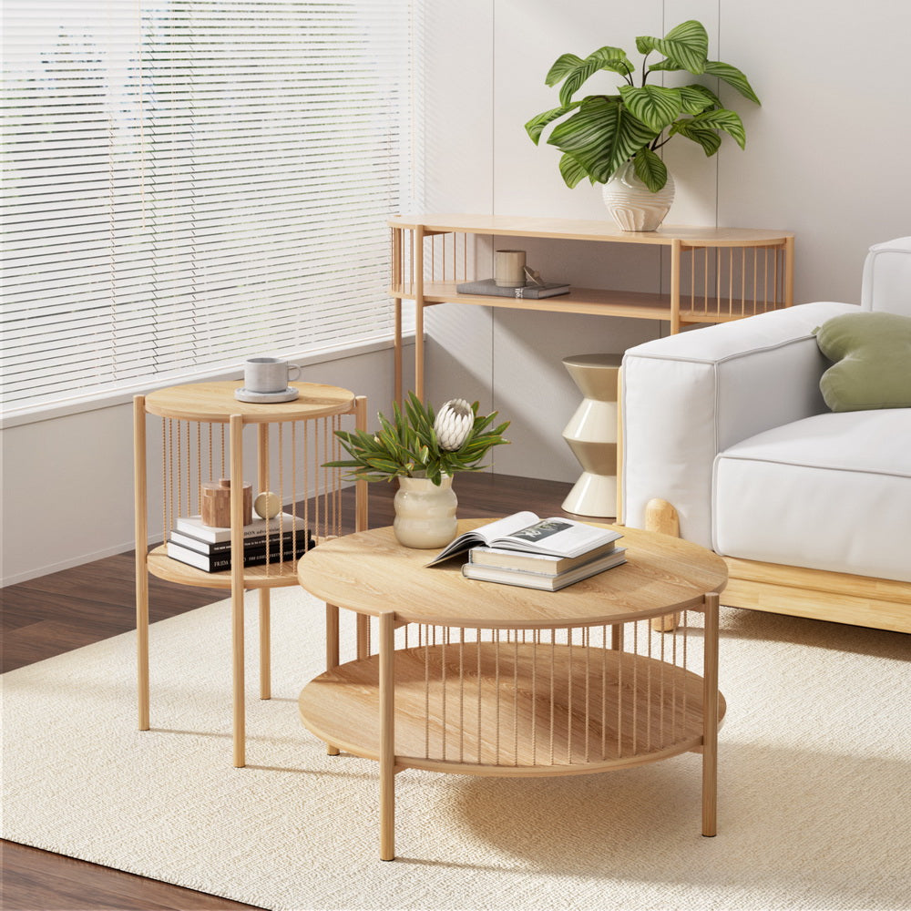 Chum Creek Round Coffee Table, Pine