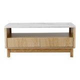 Toolangi Coffee Table, Wood and White