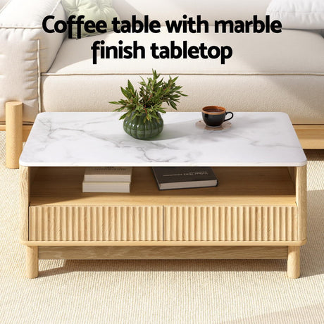 Toolangi Coffee Table, Wood and White