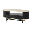 Artiss 110cm Coffee Table with 2 Drawers and Open Shelf — Black Wood — Allure Home Collections