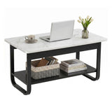 Gladysdale Marble Coffee Table, Black and White