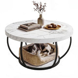 Tarrawarra white marble coffee table in a modern living room
