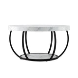 Tarrawarra Round Coffee Table, White and Black