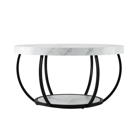 Tarrawarra Round Coffee Table, White and Black