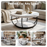 Tarrawarra Round Coffee Table, White and Black