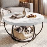 Tarrawarra Round Coffee Table, White and Black