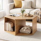 Warburton oak wood coffee table in a modern living room