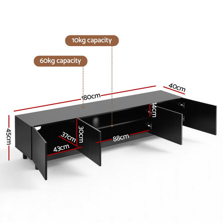 George Town 180cm Entertainment Unit, Black