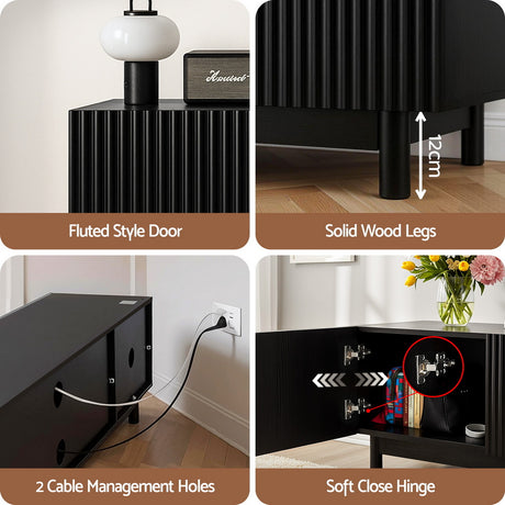 George Town 180cm Entertainment Unit, Black