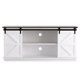 Alawoona 2 Door Buffet Sideboard, White and Walnut