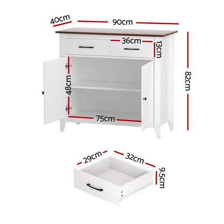 Cobdogla 2 Drawer Buffet Sideboard, White