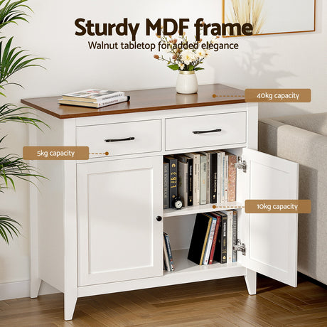 Cobdogla 2 Drawer Buffet Sideboard, White
