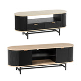 Beaconsfield 140cm TV Unit and Coffee Table Set, Black and Pine