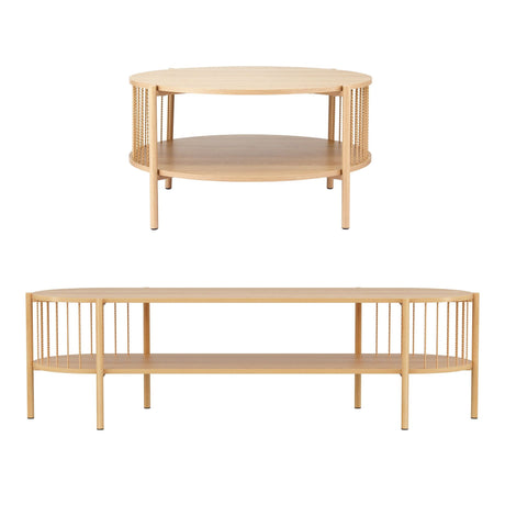 Beaconsfield 148cm TV Unit and Coffee Table Set, Pine