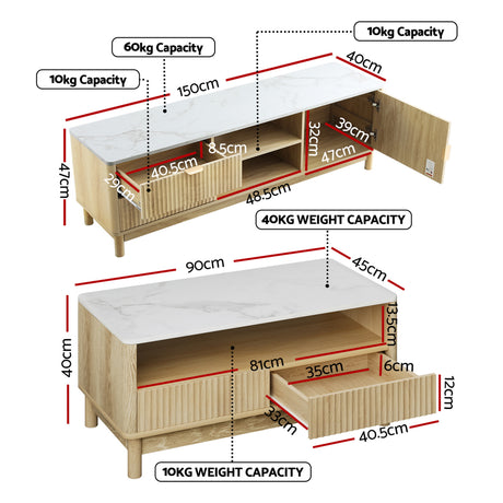 Hartley TV Unit and Coffee Table Set, view 2