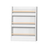 Kids Bookshelf with Display Rails, 3 Tier White