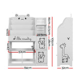 Kids Bookshelf with Storage Cabinets, 4 Tier White