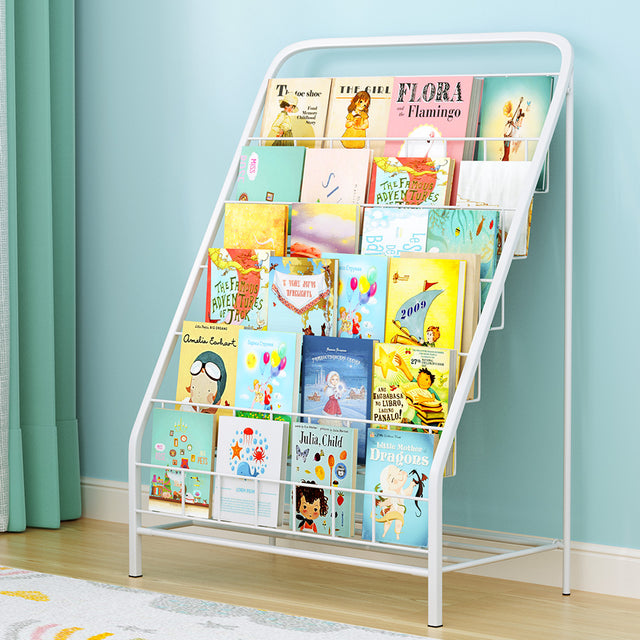 Kids Foldable Bookshelf, 6 Tier White