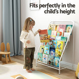Kids Foldable Bookshelf, 6 Tier White
