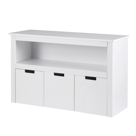 White kids bookshelf with three detachable drawers