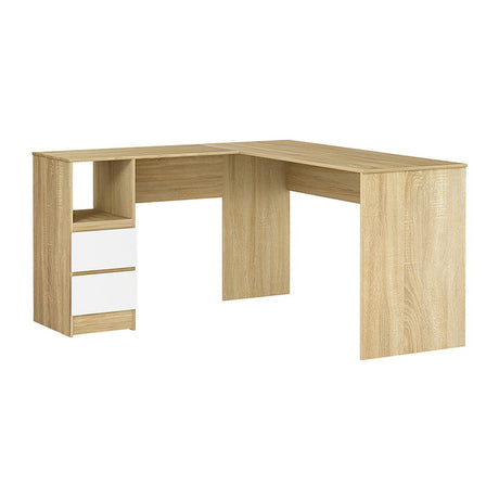 Artiss L-Shaped 136cm Computer Desk with Drawers Oak — Allure Home Collections