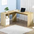 Artiss L-Shaped 136cm Computer Desk with Drawers Oak — Allure Home Collections