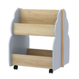 Kids Tree Bookshelf with Wheels, Grey