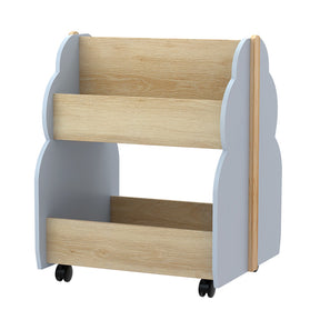 Kids Tree Bookshelf with Wheels, Grey
