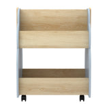 Keezi Kids 2-Tier Double-Sided Bookshelf with 4 Smooth Casters — Allure Home Collections