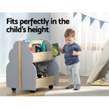 Kids Tree Bookshelf with Wheels, Grey
